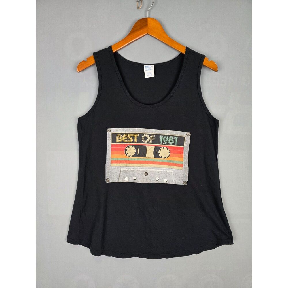 Best of 1981 Cassette Tape Image 100% Cotton A Line Tank Top XL Birthday Gift